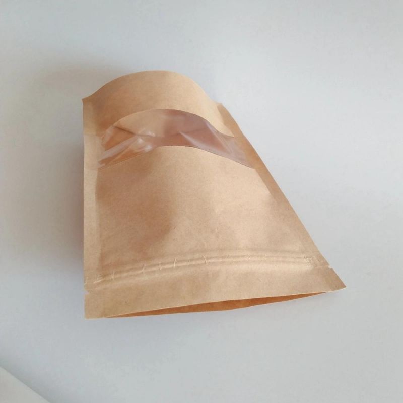 Kraft Paper Stand up Zipper Bag with Window