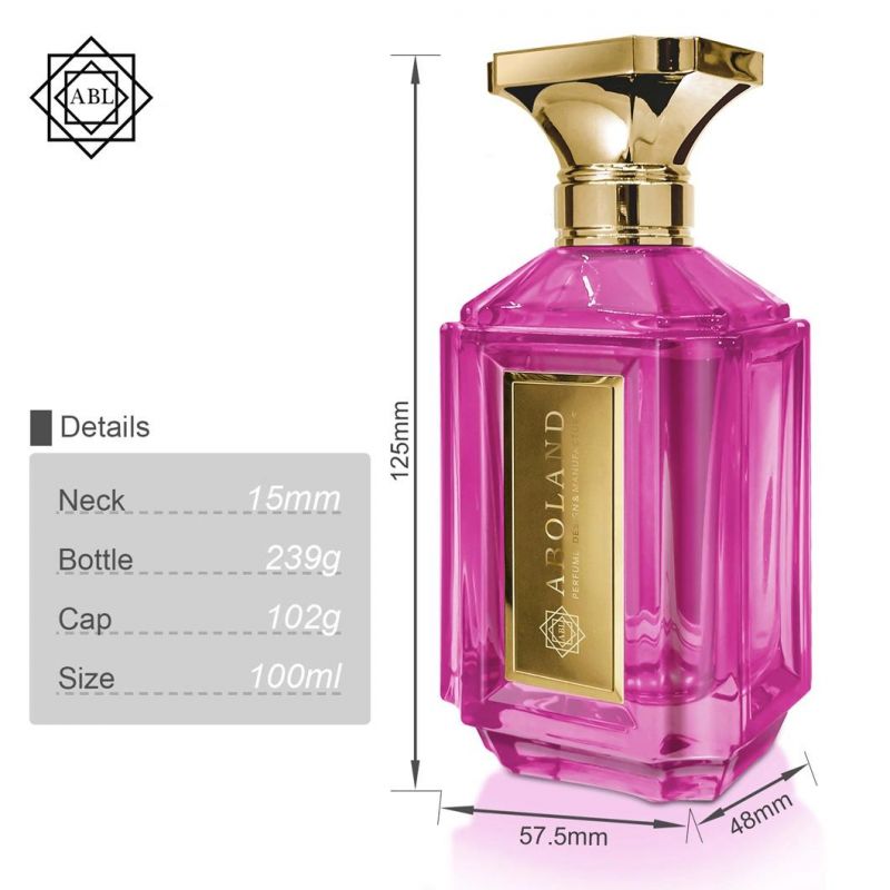 Arabic Design Glass Perfume Bottle 100ml with Luxury Metal Cap