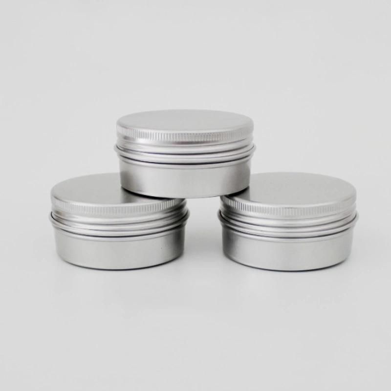 Cosmetic 5ml 10ml 30ml 50ml 60ml 80ml 100ml 200ml 300ml Round Silver Lid Tin Box Container Can Aluminum Jar with Screw Cap
