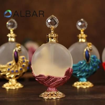 Round Flat Glass Bottles in 30ml Customized Attar Oud Tola Perfume Face Oil Care