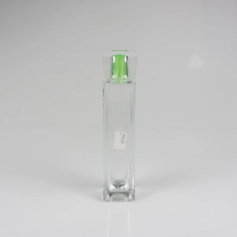 Clear Glass Perfume Spray Bottle 50ml with Green Cap