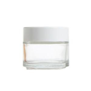 100g Skincare Clear Frosted Empty Cosmetic Face Cream Glass Jar with Aluminum Lid