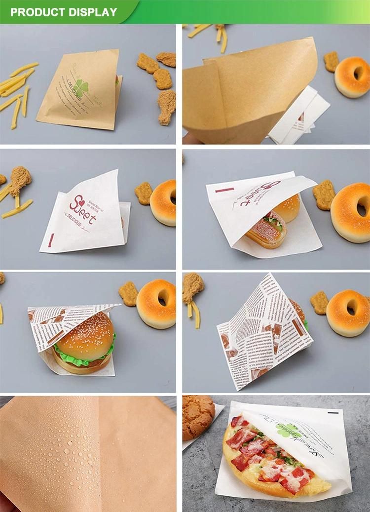 Catering Paper for Fried White Kraft Take Away Food Bag