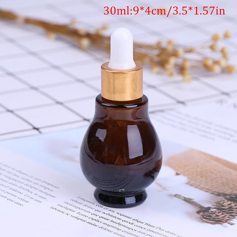 1PCS Glass Refillable Container 10/20/30ml Amber Glass Dropper Bottle Essential Oil Perfume Bottles Empty