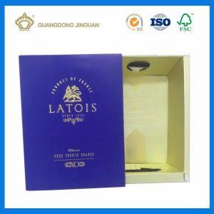 Folding Cardboard Wine Box with Lid (with logo embossed)