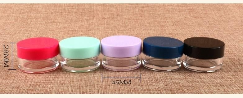 New 15g Plastic PS Cream Jar with Different Color Cap