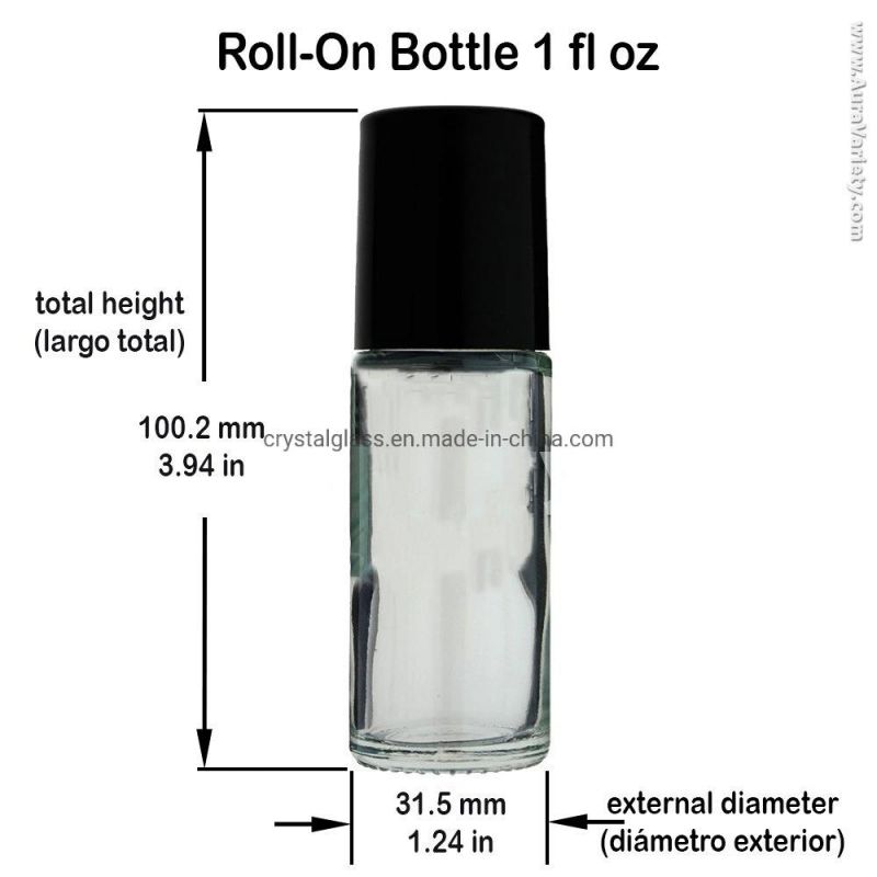 1oz 30 Ml Roll on Plain Empty Refillable Glass Bottle (Perfume Fragrance Cologne Essential Oil)