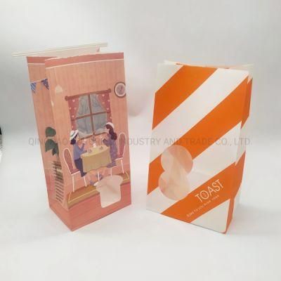 Toast Printed White/Brown Kraft Paper Bag with Tin