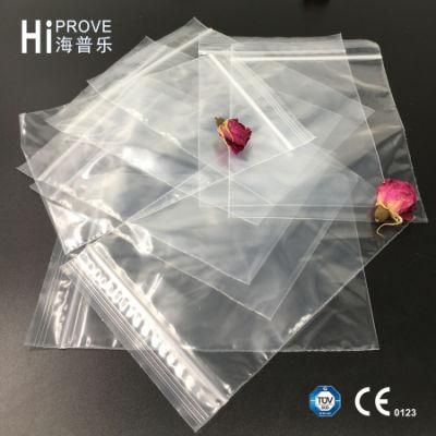 Ht-0886 Grip Seal Bags with Write on Panel Self Seal Resealable Clear Polythene Plastic