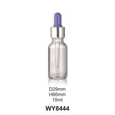 1oz 2oz Frosted Round Shoulder Glass Serum Dropper Bottle with Aluminum Dropper Cap for Wholesale