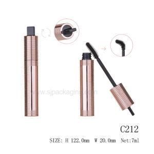 Empty Metal Rose Gold Mascara Packaging Tube with Rotating Brush