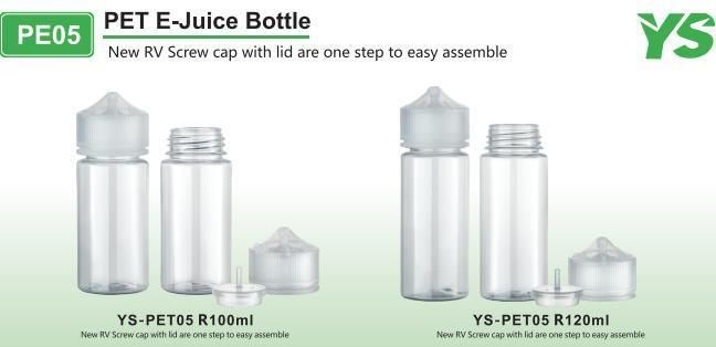 China 5ml-120ml Custom Transparent Plastics Pet Packaging E-Juice Liquid Vape Bottle with Child Proof Cap for Electronic Cigarettes