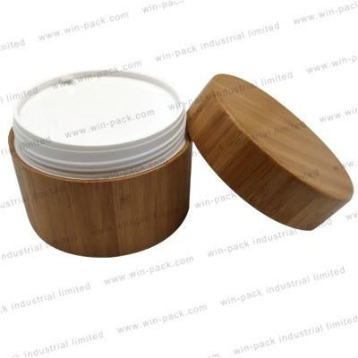 Empty Round Real Bamboo Cosmetic Cream Jar