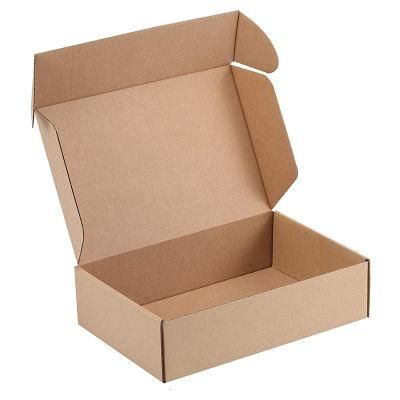 Custom Brand Logo Printed Brown Foldable Portable Kraft Paper Mens Shoe Box Food Box Shipping Container