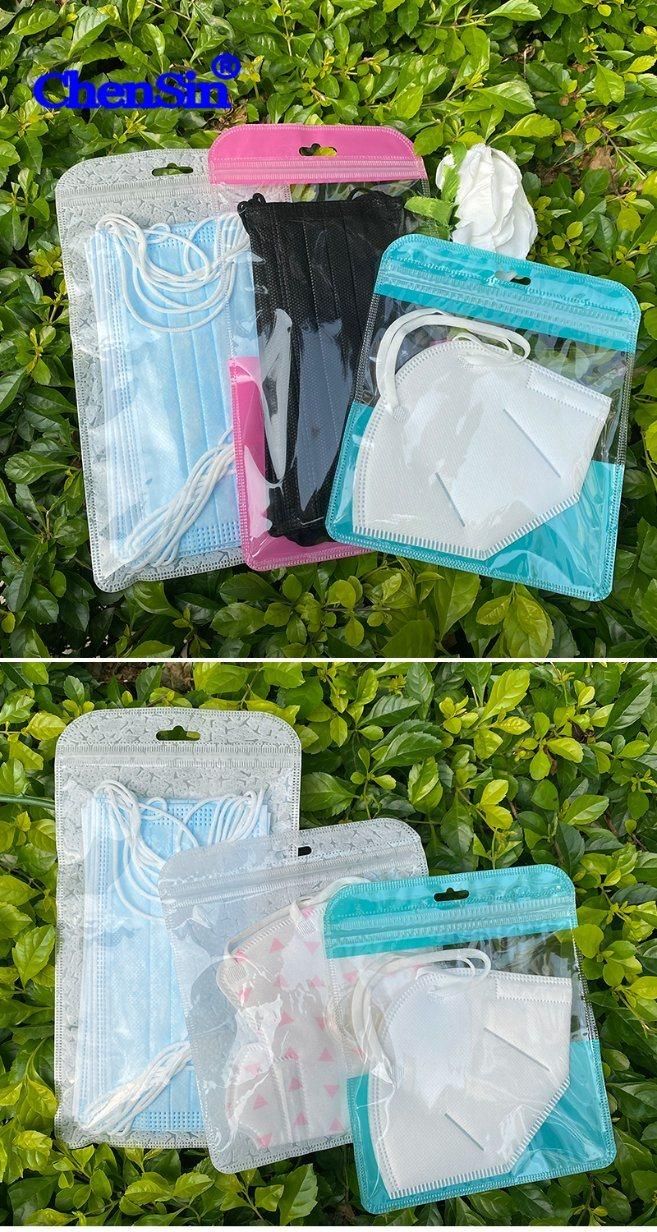 Self Seal Face Mask Plastic Packaging Plastic Zipper Bags