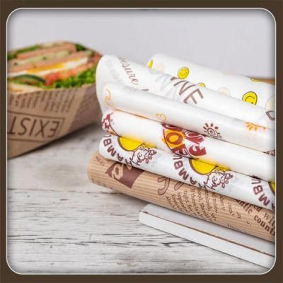 Papel Kraft White Plain Food Wax Sandwich Wrappers Paper