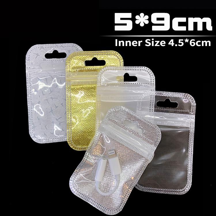 High Transparent White Colours Zipper Pouch Mini Plastic Bag
