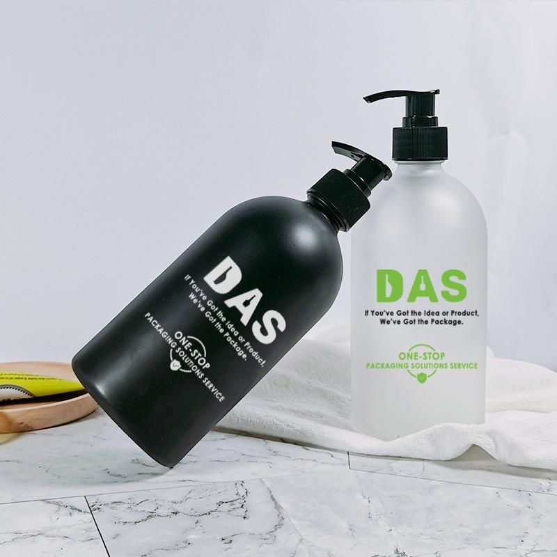 16oz 500ml Conditioner Shampoo Glass Hand Liquid Soap Dispenser Pump Bottle Matte Black Frosted