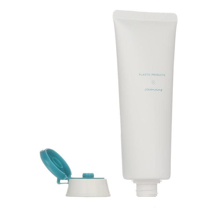 Empty White Frosted PE 100ml Plastic Soft Tube Hand Cream Facial Cleanser Tube with Filp Top Cap Cosmetic Packaging