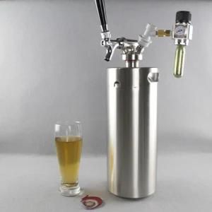 Full Gallon Beer Tap Dispenser with Stainless Steel Beer Keg and Gas Gauge