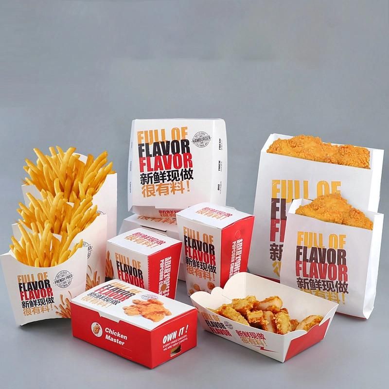 Wholesale Custom Printed Fried Chicken Nuggets Fries Sushi Cardboard Tray Packaging