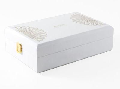 Pure White Metallic Wooden Shiny Perfume Box Customed Factory Supplier