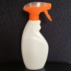 500ml Plastic HDPE White Flat Shape Cleaning Spray Bottle for Chemical Liquid