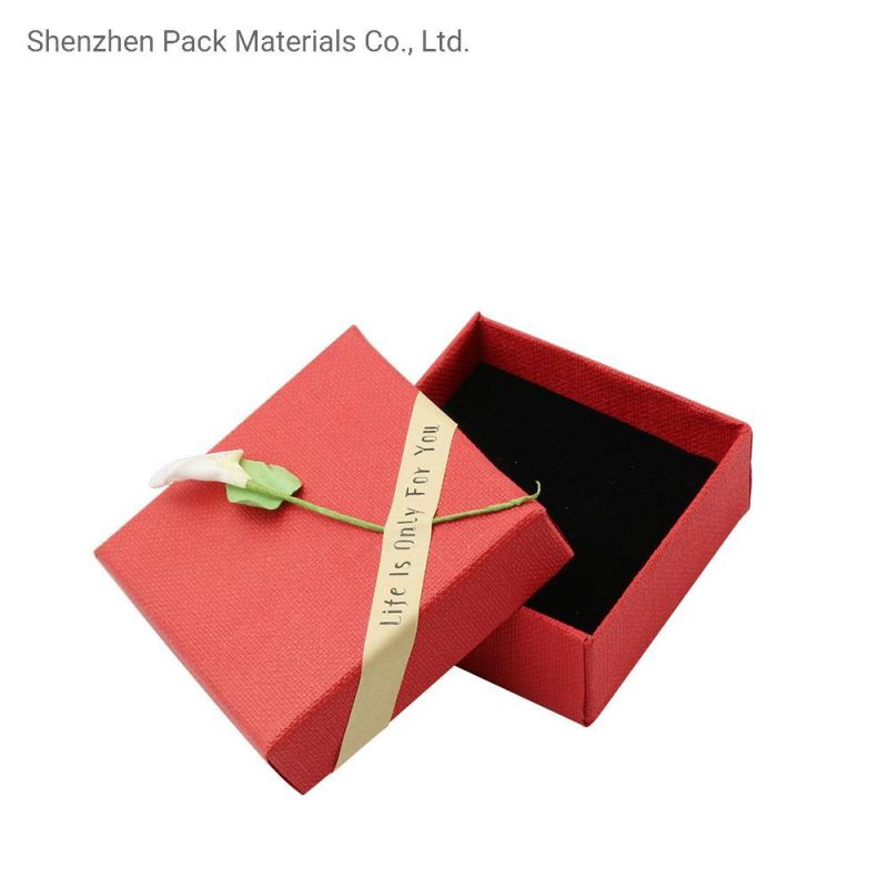 Fashion Bow Gift Birthday Christmas Celebration Design Square Customizable Jewelry Tied Boxes with Ribbon