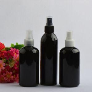 250ml Pet Plastic Round Shoulder Black Beauty Care Mist Spray Bottle