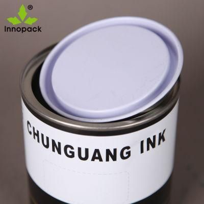 Printed 1liter Small Mini Round Metal Tin Can with Lid