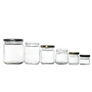 Wholesale High Quality Multiple Capacities Food Empty Clear Round Glass Jar with Lid