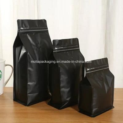 Stand up Cardboard Flat Bottom Doypack with Notches Kraft Paper Stand-up Gusset Side Ziplock Smell Leak Proof Pouch
