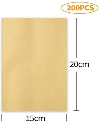 V Sharp Bottom Grease Proof Gusset Kraft Paper Bags for Food