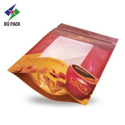 Flexible Packaging Glossy Printing Coffee Packaging Stand up Zipper Pouch with Window