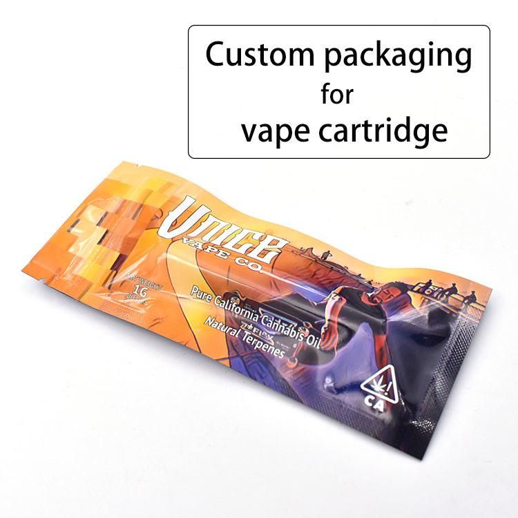 Custom Printed Mylar Bags Vape Cartridges Packaging Bag Small Size Zipper Bag for Vape Tank
