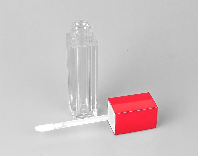 5 Ml China Supplier Clear Lipgloss Bottle Empty Lip Gloss Tube Square Lip Gloss Containers with Wand