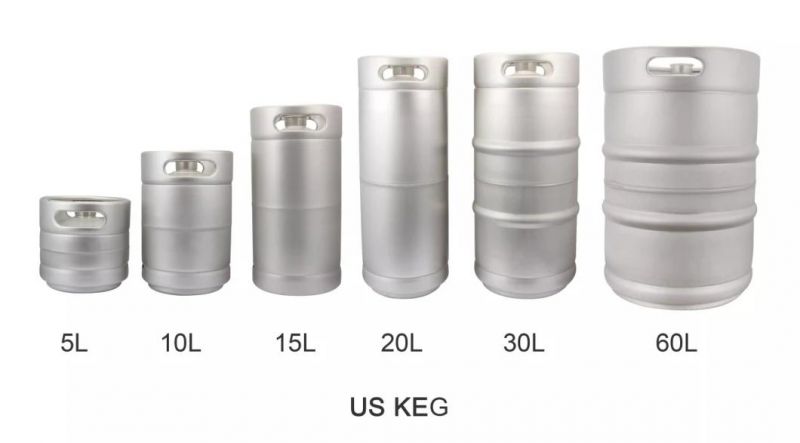 1/2bbl 1/4bbl 1/6bbl Stainless Steel Beer Barrel with Us Standard Kegs