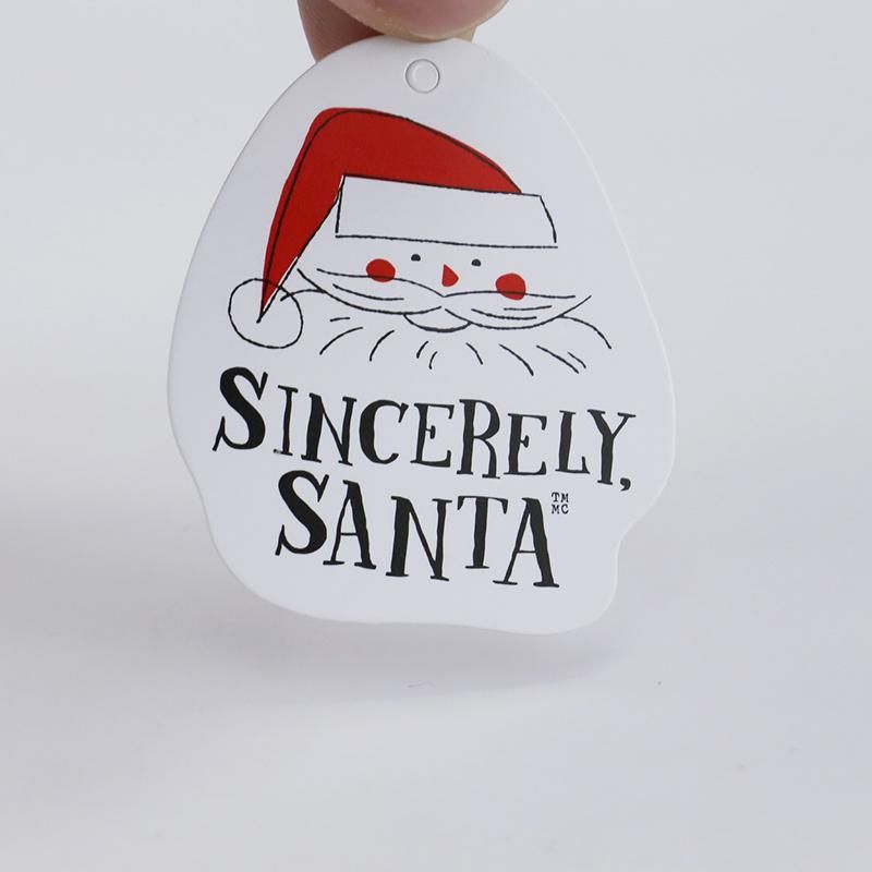 Custom Chistmas Santa Irregular Shape Tag Paper Hangtag