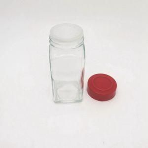 Glass Spice Jar Set 120 Ml Square Spice Jar with Stickers