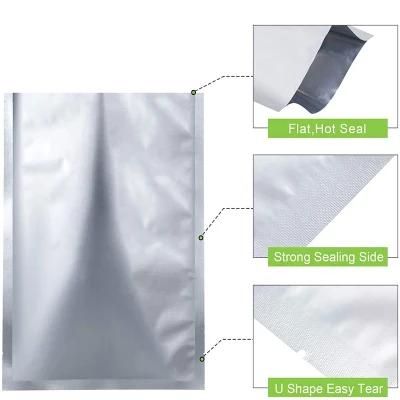 Custom Mylar Food Packaging Bags Silver Aluminum Foil Bags