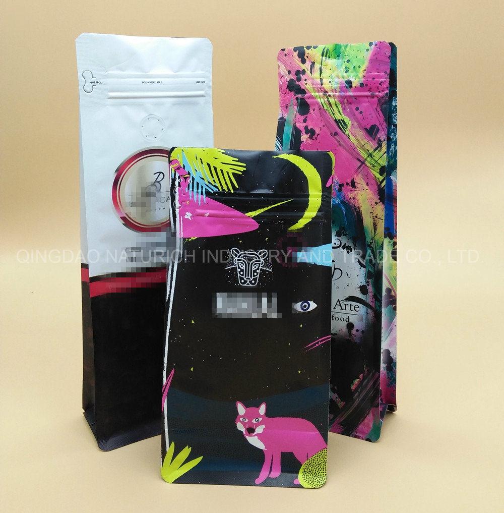 Plastic Eight Side Sealed Bag with Zipper Custom Aluminum Foil Eight Side Seal Packaging Bag