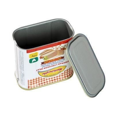 198g Square 3-PC Luncheon Meat Tin Can Empty for Luncheon Meat Packaging