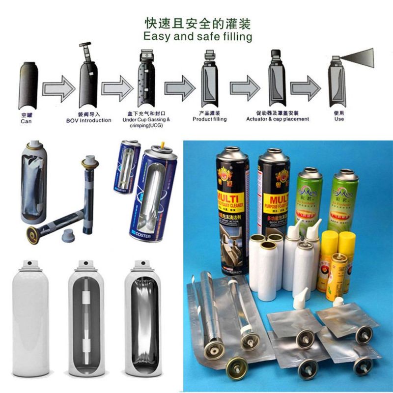 High Quality Aluminum Aerosol Can with Bag on Valve and Actuator for Pepper Spray