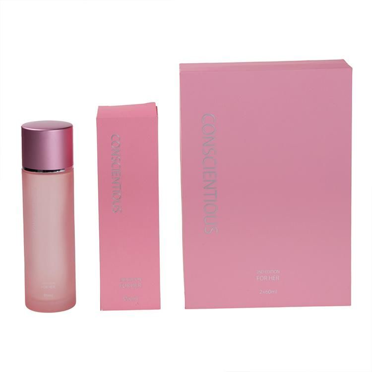 Firstsail Luxury Pink Skin Care Toner Makeup Paper Lid and Base Box Container Cosmetic Set Gift Packaging