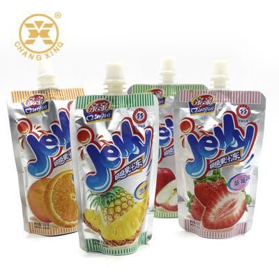 Hot Sells Custom Cute Cartoon Different Flavor Aluminum Foil Liquid Packaging Spout Bag Juice Drink Spout Pouch Bag