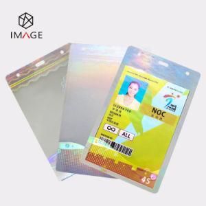 Shiny Transparent Custom Laser Holographic Pouches for ID Cards