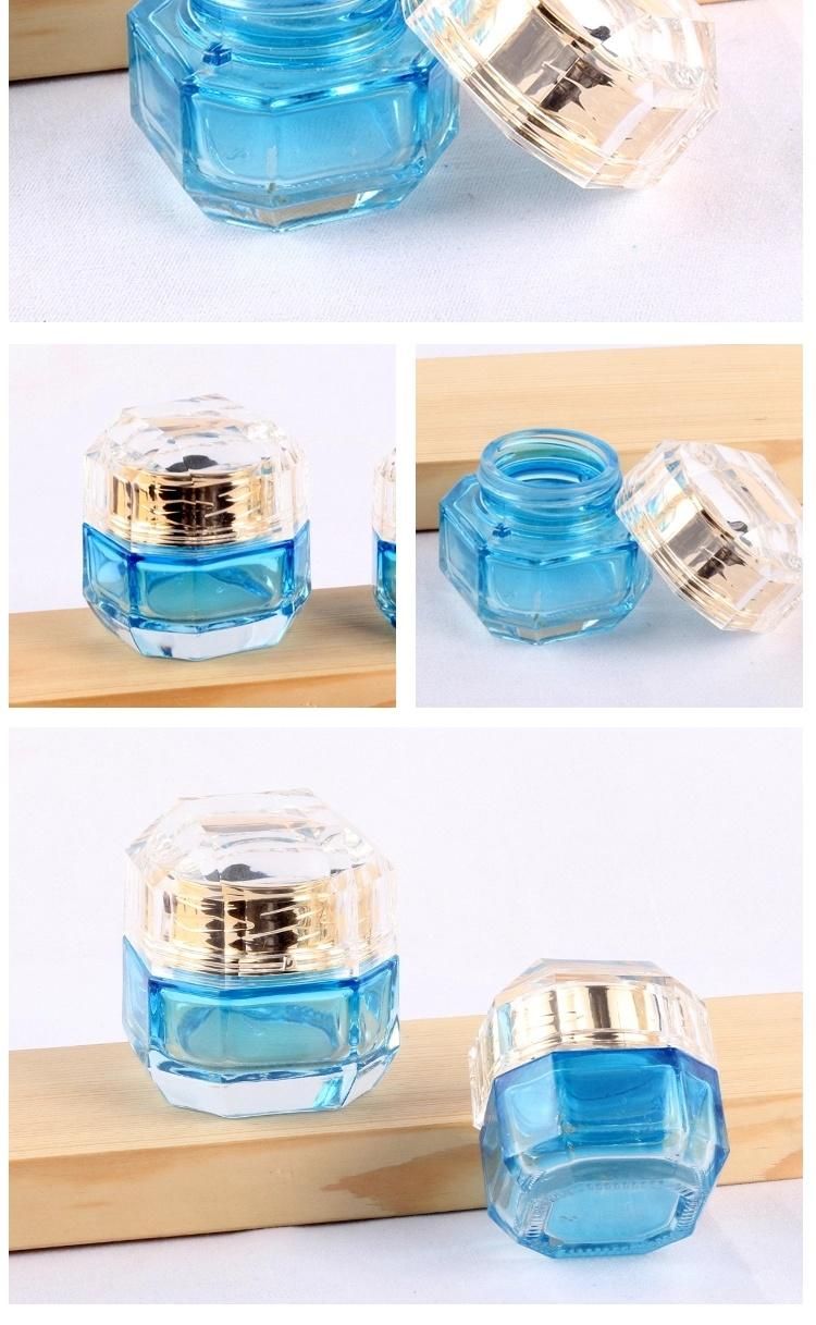 Luxury 30 Gram 50g Empty Cosmetic Container Face Cream Glass Jar Bottle with White Lid for Skin Care