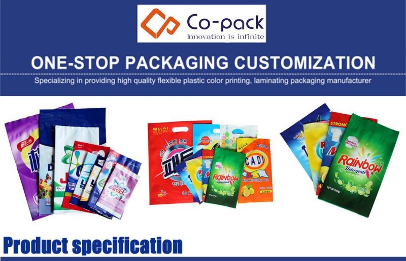 Custom Printed Washing Powder Plastic Packaging Bags Laundry Detergent Bag with Handle