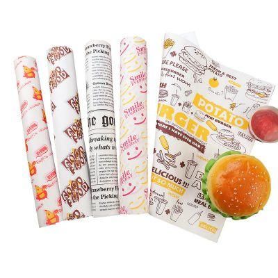 PE Coated Food Grade Custom Design and Size Grease Proof Sandwich Paper Deli Burger Wrapping Paper Bread Packaging Paper