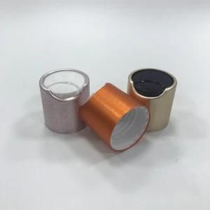 Cosmetic Bottle Aluminum Collar Pressure Lid Non-Spill Disc Top Cap Custom Various Colors Plastic Bottle Cap